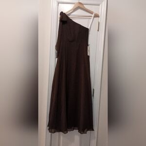Babaroni Chocolate Brown chiffon Bridesmaid Dress NWT